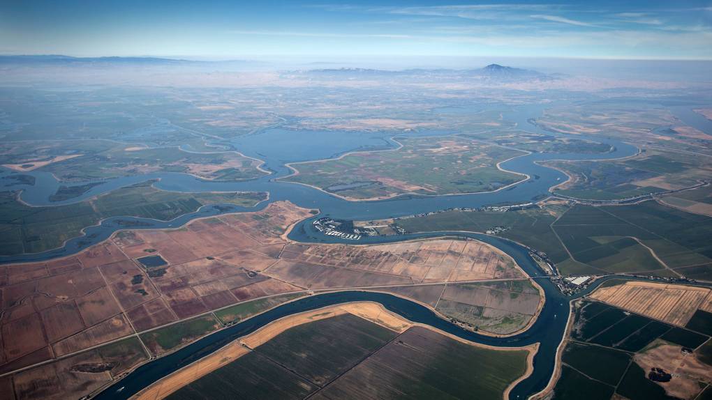 Aerial view of the Sacramento-San Joaquin Bay Delta. Two-thirds of Californians get some water from here. Mark Andrew Boyer/KQED