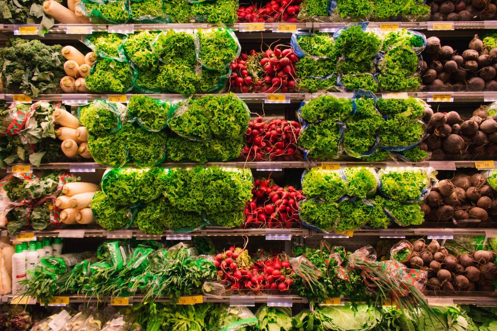 Photo of vegetables in a grocery store