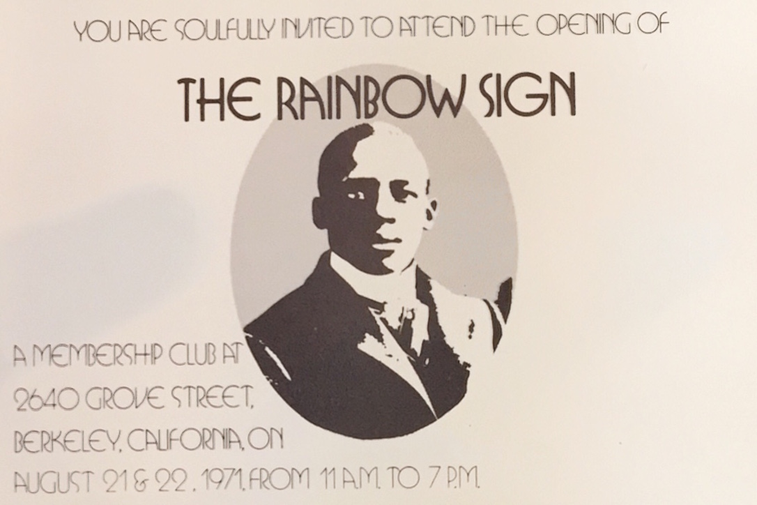 A flyer that says 'The Rainbow Sign' with a picture of a man.