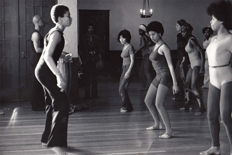 Women in a dance class.
