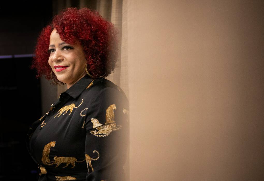 Pulitzer Prize-winning investigative journalist Nikole Hannah-Jones poses for a portrait before taking the stage to discuss her new book, 'The 1619 Project: A New Origin Story,' with the Los Angeles Times Executive Editor Kevin Merida at an LA Times book club event on Nov. 30, 2021, in Los Angeles. Jason Armond/Los Angeles Times via Getty Images