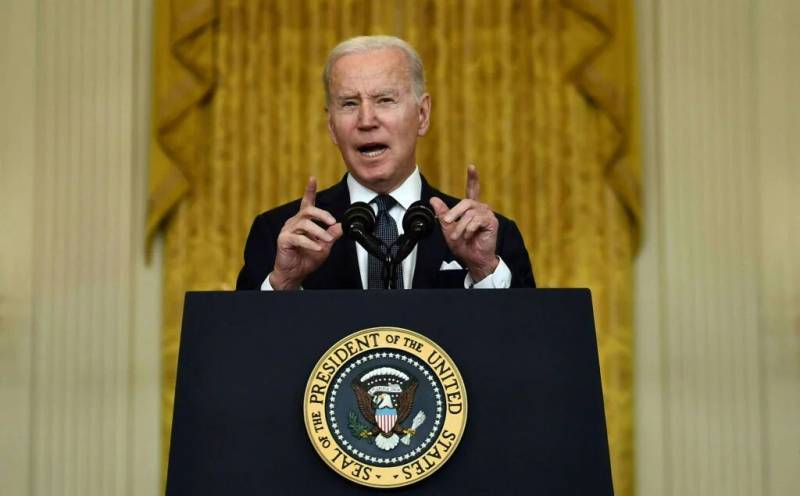 President Biden Speaks at a Lectern