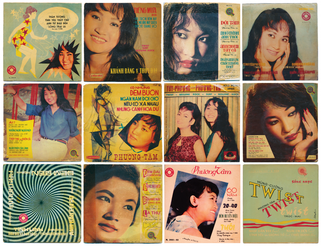 A collage of album covers by Phương Tâm.  Courtesy Mark Gergis