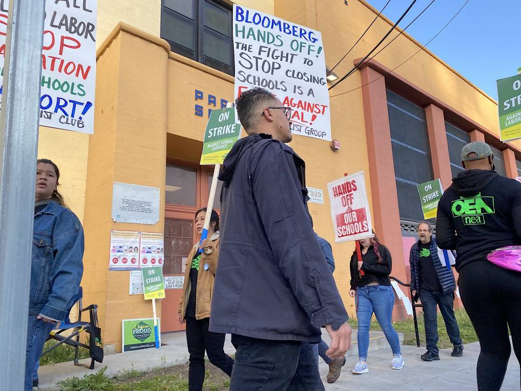 Oakland teachers strike in a day of action against the district’s plan to close schools