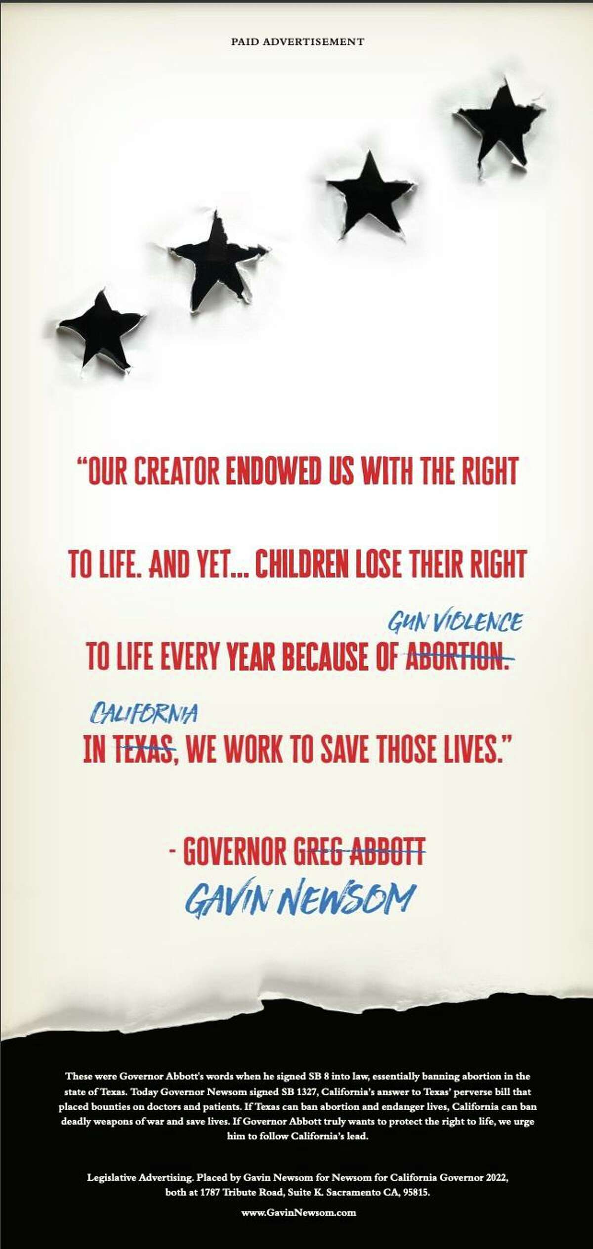 a poster that repurposes an anti-abortion statement to address about gun violence.