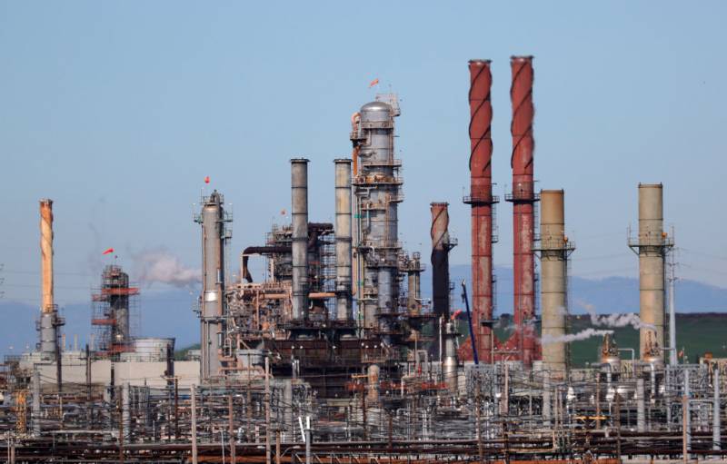 A look at an oil refinery.