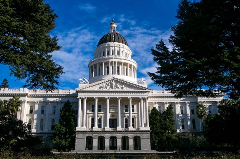 The dome and exterior of the State Capitol building is viewed on January 27, 2015, in Sacramento, California.
