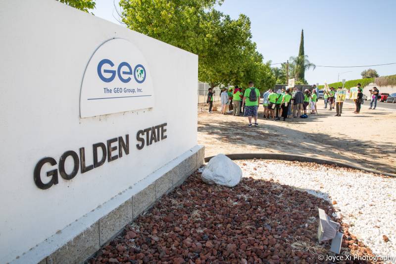 A large sign outside that says "GEO Golden State."