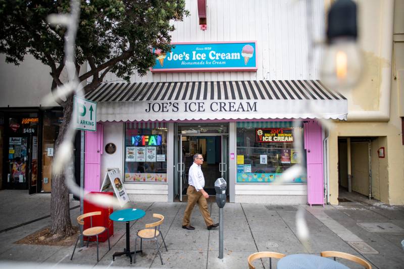 a storefront for Joe's Ice Cream