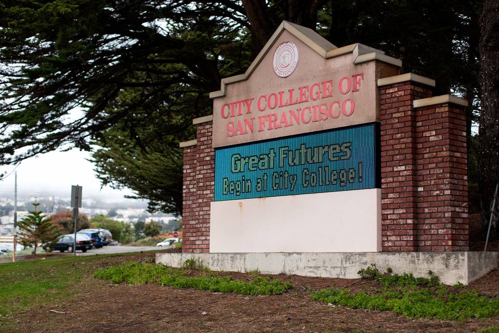 A sign that reads "City College of San Francisco."