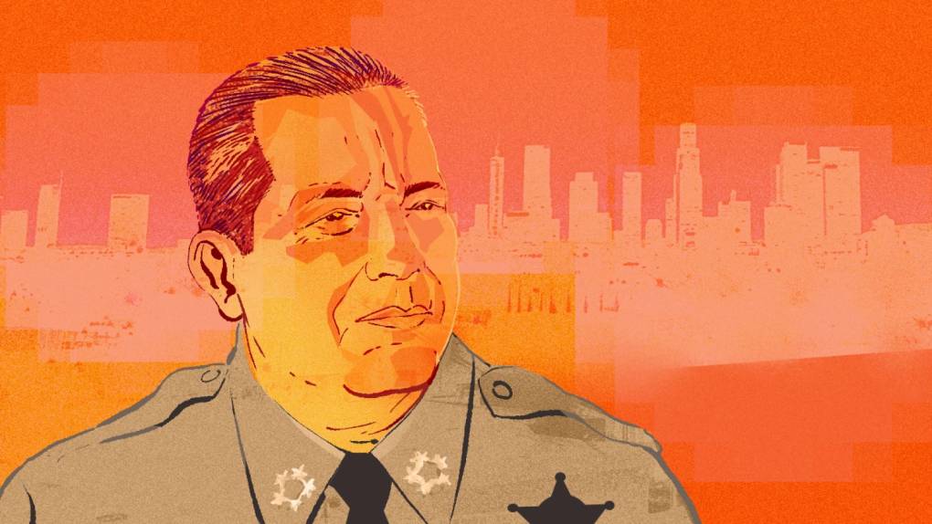 An illustration of LA Sheriff Alex Villanueva