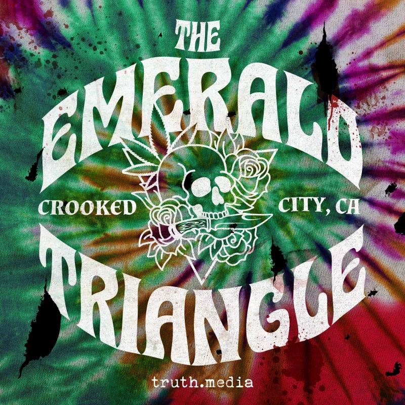 a logo for a podcast titled 'The Emerald Triangle'