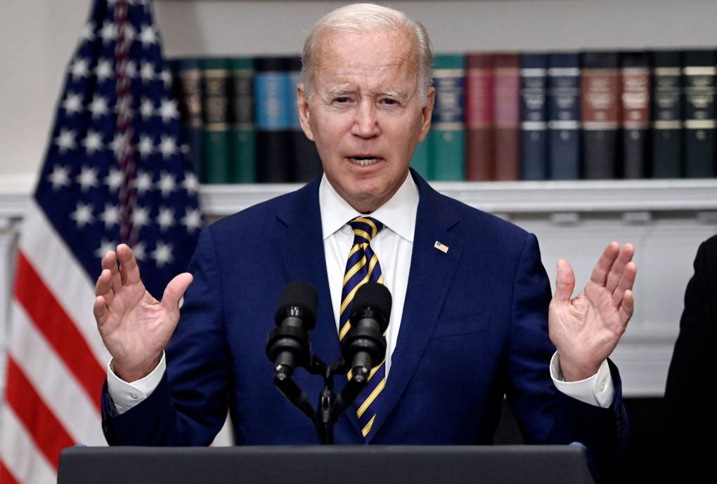 President Joe Biden at a lectern