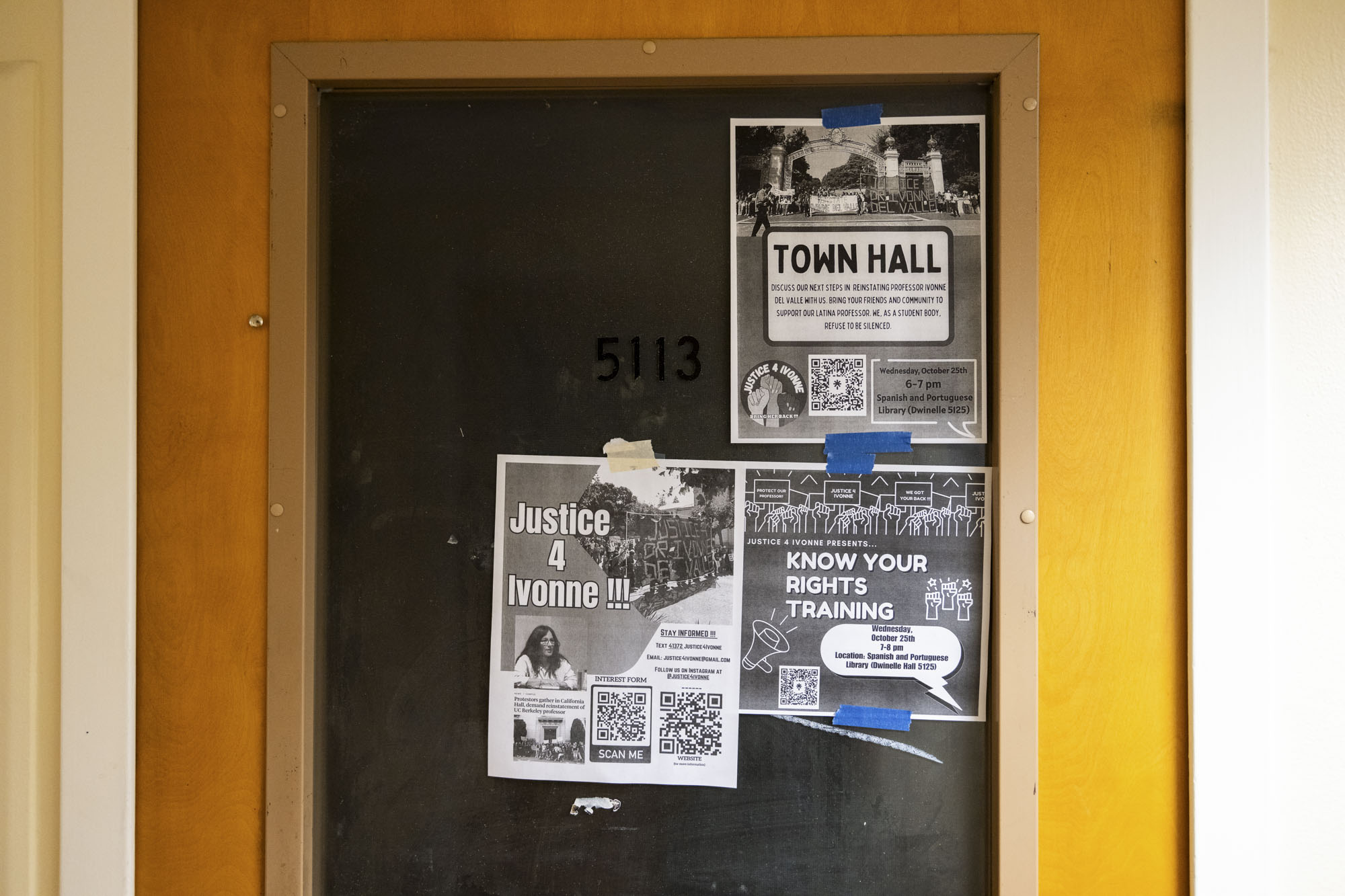 signs posted on a school door
