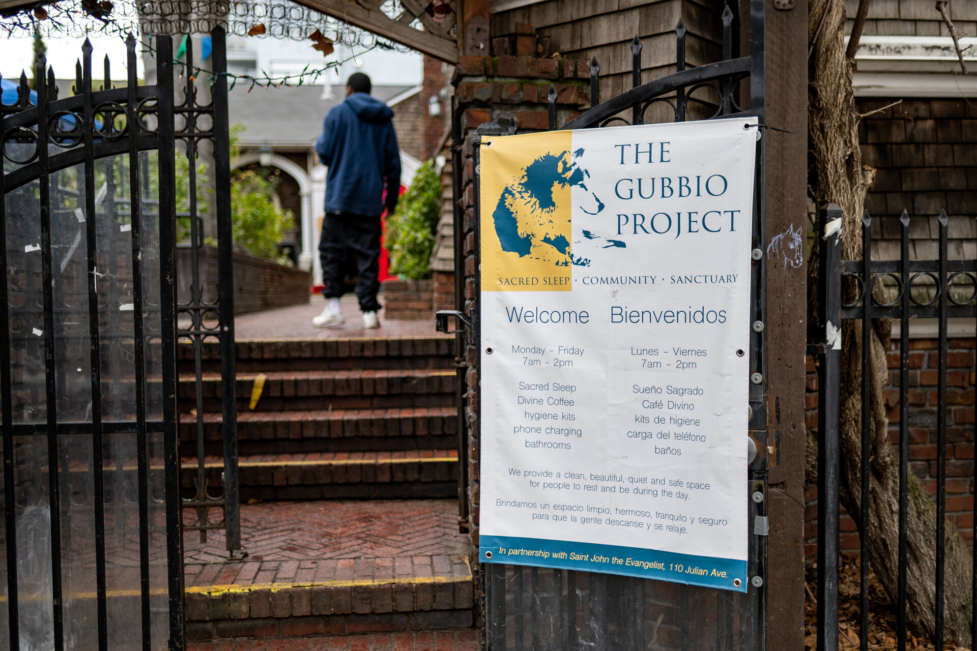 A sign that reads the Gubbio Project in San Francisco.