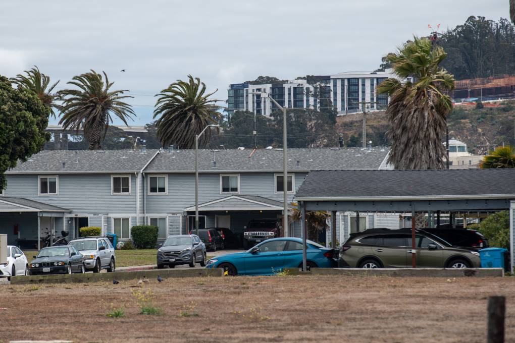 Homes on Treasure Island sit vacant due to radiological cleanup at the site on July 6, 2022.