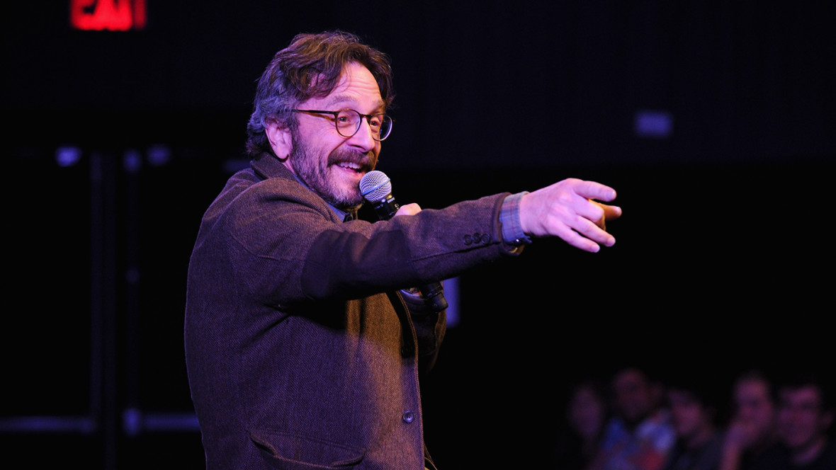 Marc Maron on stage in 2014 (Photo by Bryan Bedder/Getty Images for The New Yorker)