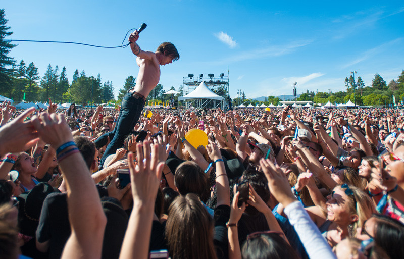 A BottleRock crowd in 2015, while Cage the Elephant performs.