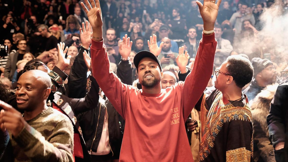 Kanye West at 'Yeezy Season 3' at Madison Square Garden, Feb. 11, 2016.  Photo: Dimitrios Kambouris/Getty Images