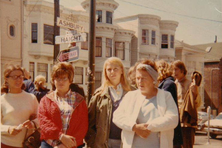 A photo submitted by Sue Egan via Facebook: "1967/68(?) Passing through S.F. with the family. I was the midwest "hippie" in the army jacket trying to be cool and pretend I wasn't with my more traditional cousins and mother. Look close and you can see my peace sign necklace."