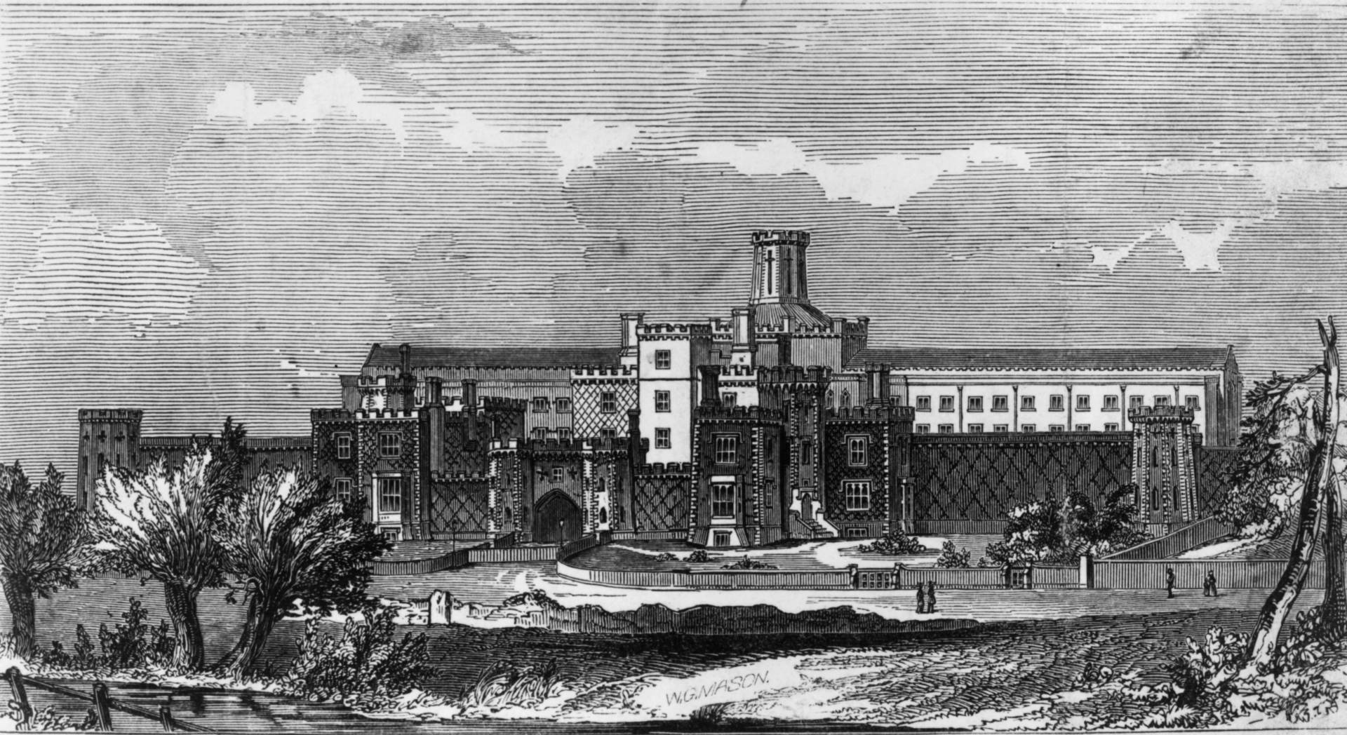 The Reading Prison was immortalized in Oscar Wilde's 1897 poem "The Ballad of Reading Gaol." Built in the mid 1800s, it remained operational until 2013. Photo: Hulton Archive/Getty Images