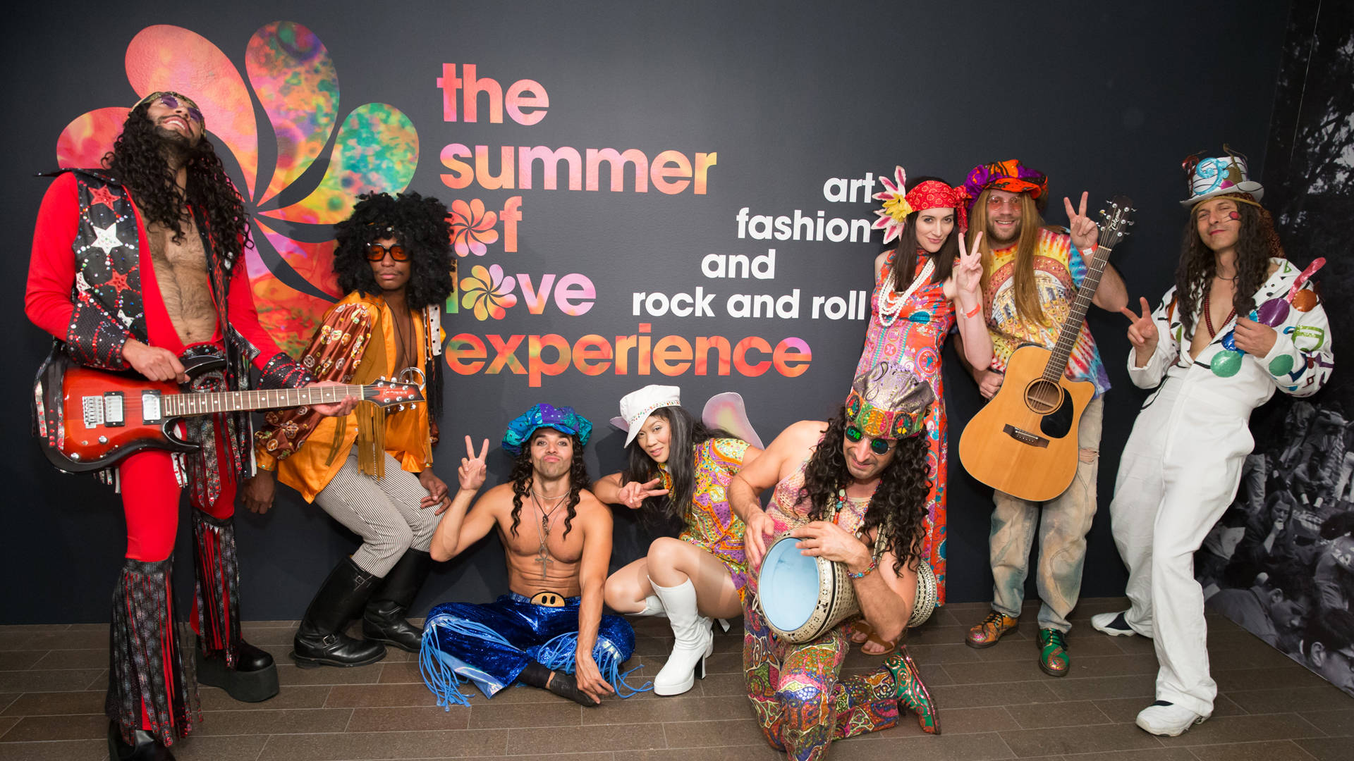 Performers at 'The Summer of Love Experience' donor reception at de Young Museum. Devlin Shand for Drew Altizer Photography
