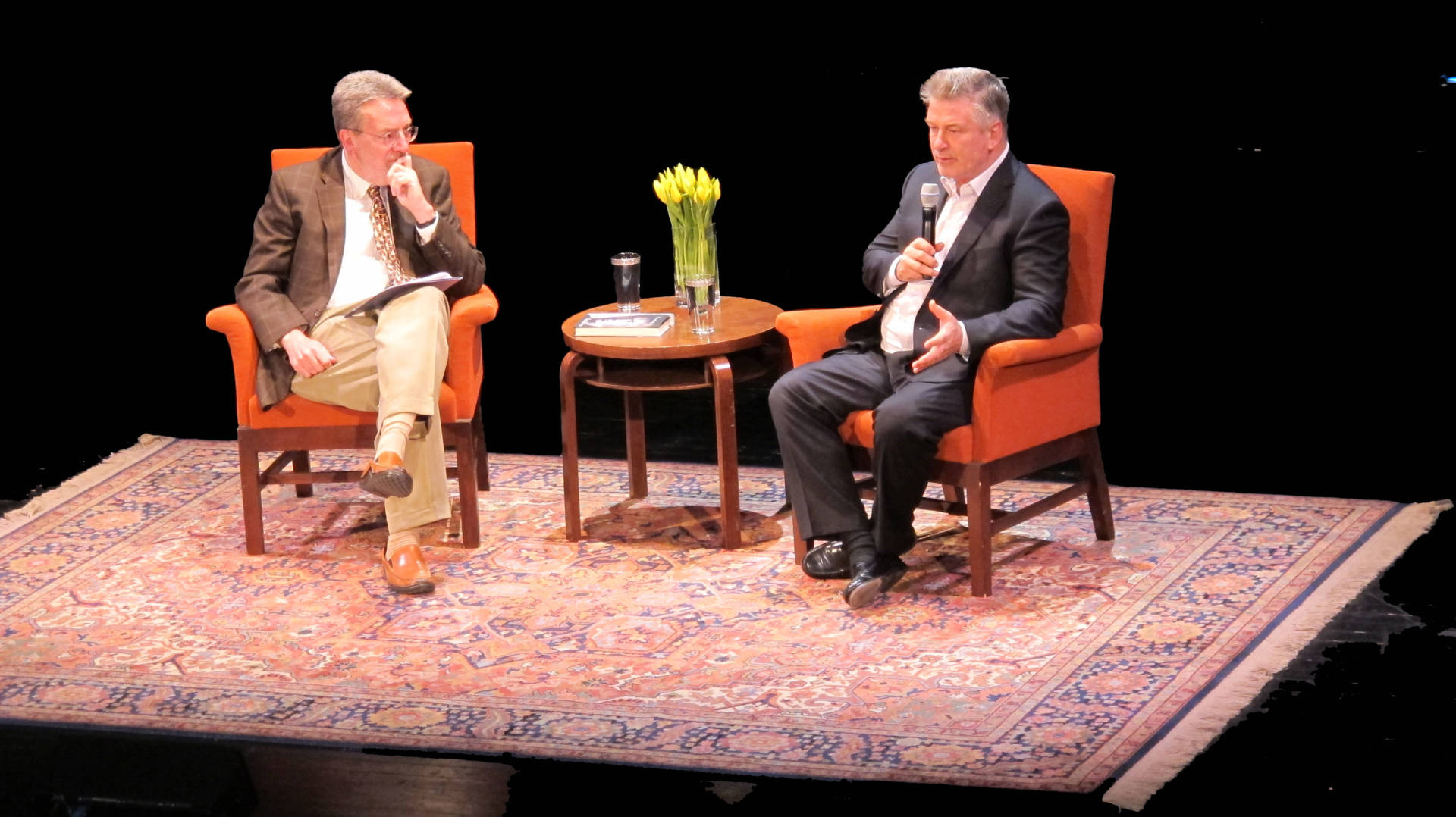 Alec Baldwin in conversation with Steven Winn at San Francisco's Nourse Theater on April 13, 2017.