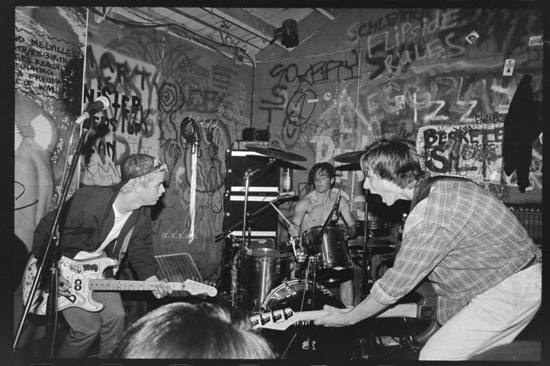 Green Day with first drummer John Kiffmeyer at Gilman, circa 1990.