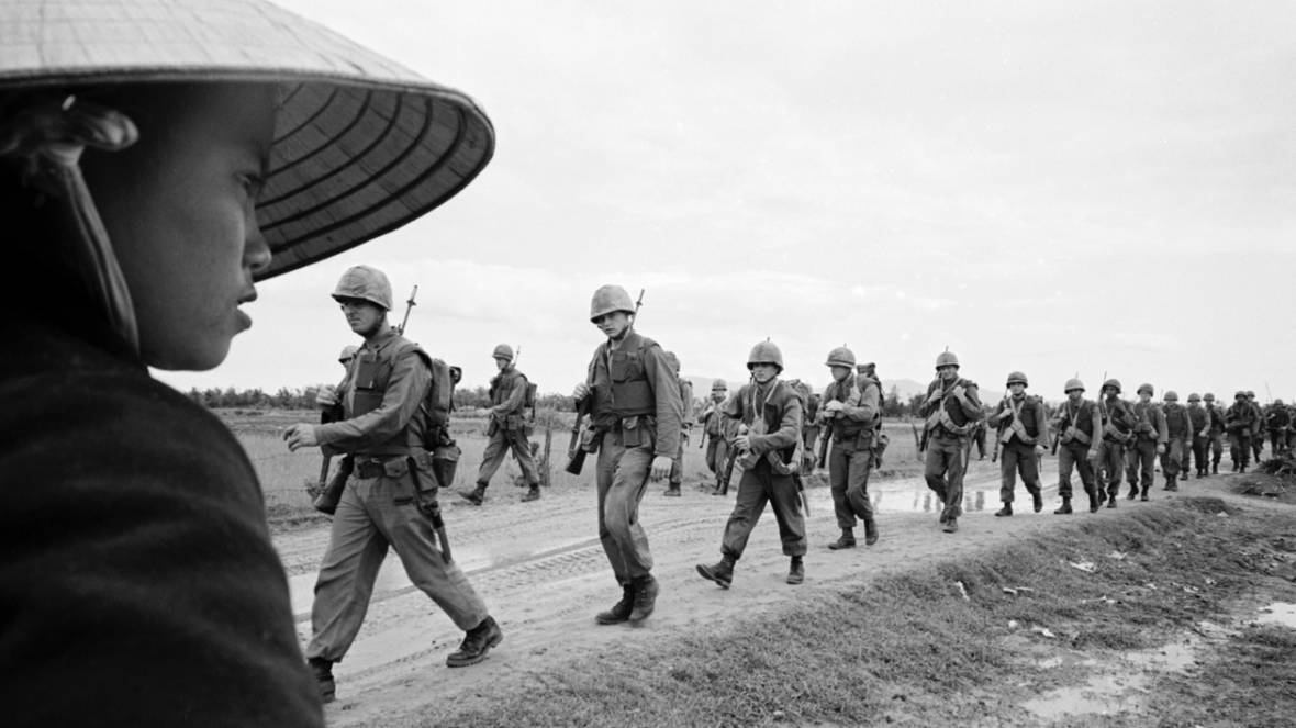 Marines marching in Danang, March 15, 1965 Courtesy of Associated Press