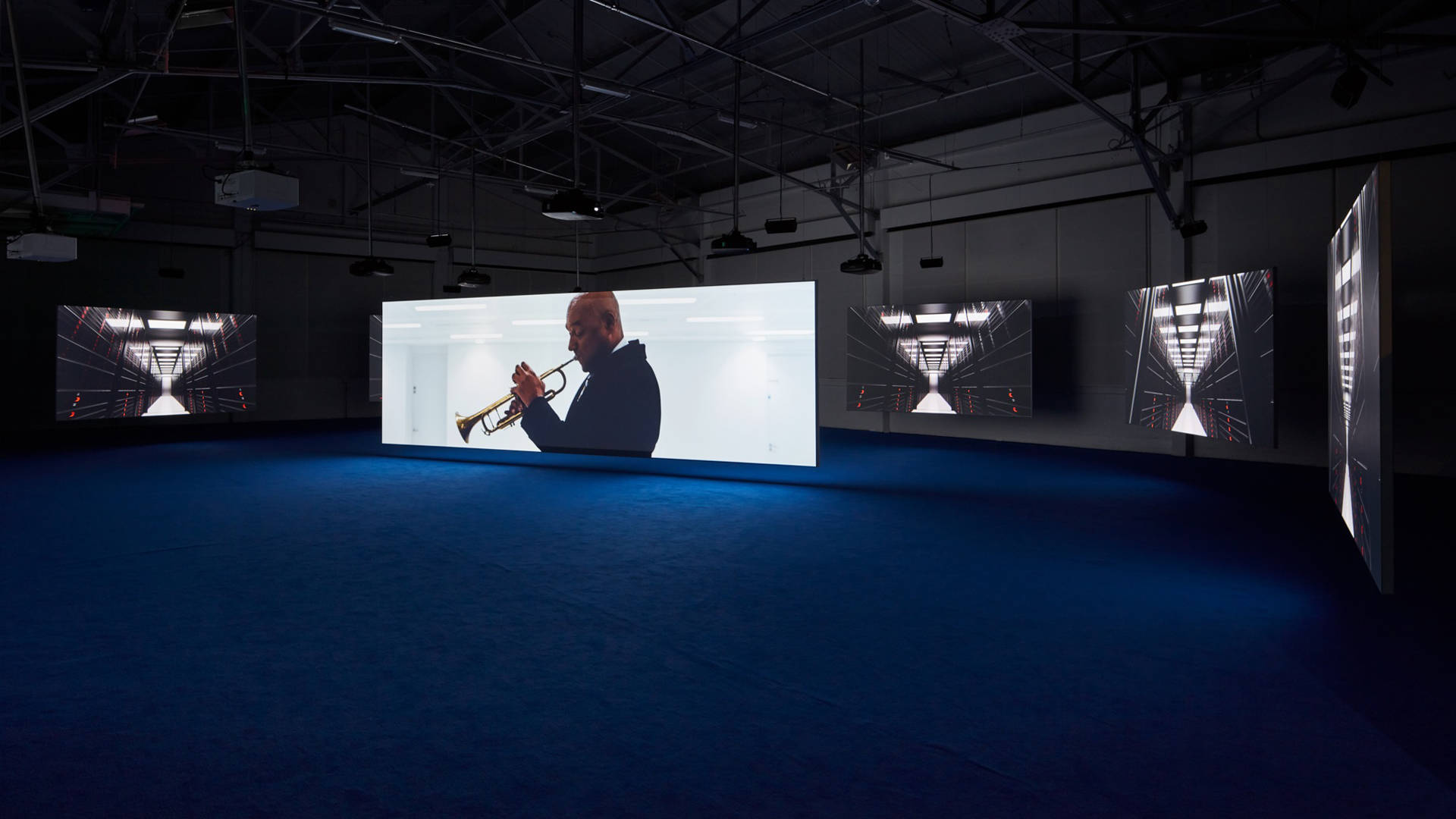 Install view of Isaac Julien, 'Playtime,' 2014 in Gallery 308. Fort Mason Center for Arts & Culture / JKA Photgraphy
