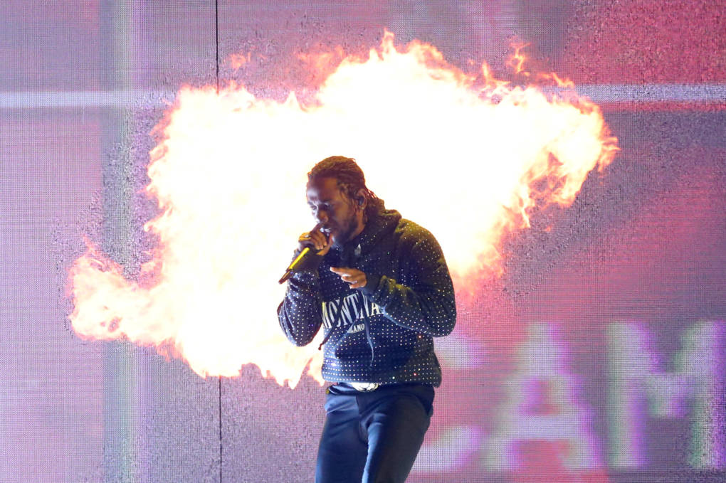 Kendrick Lamar, whose album DAMN. won this year's Pulitzer Prize for music, performs in London earlier this year.
