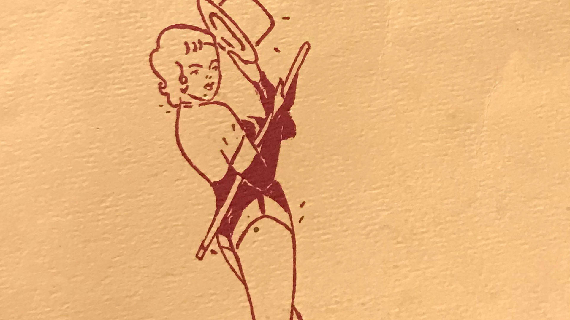 Detail from one of Rita Cecaci's Raiderettes programs from 1962. Pendarvis Harshaw