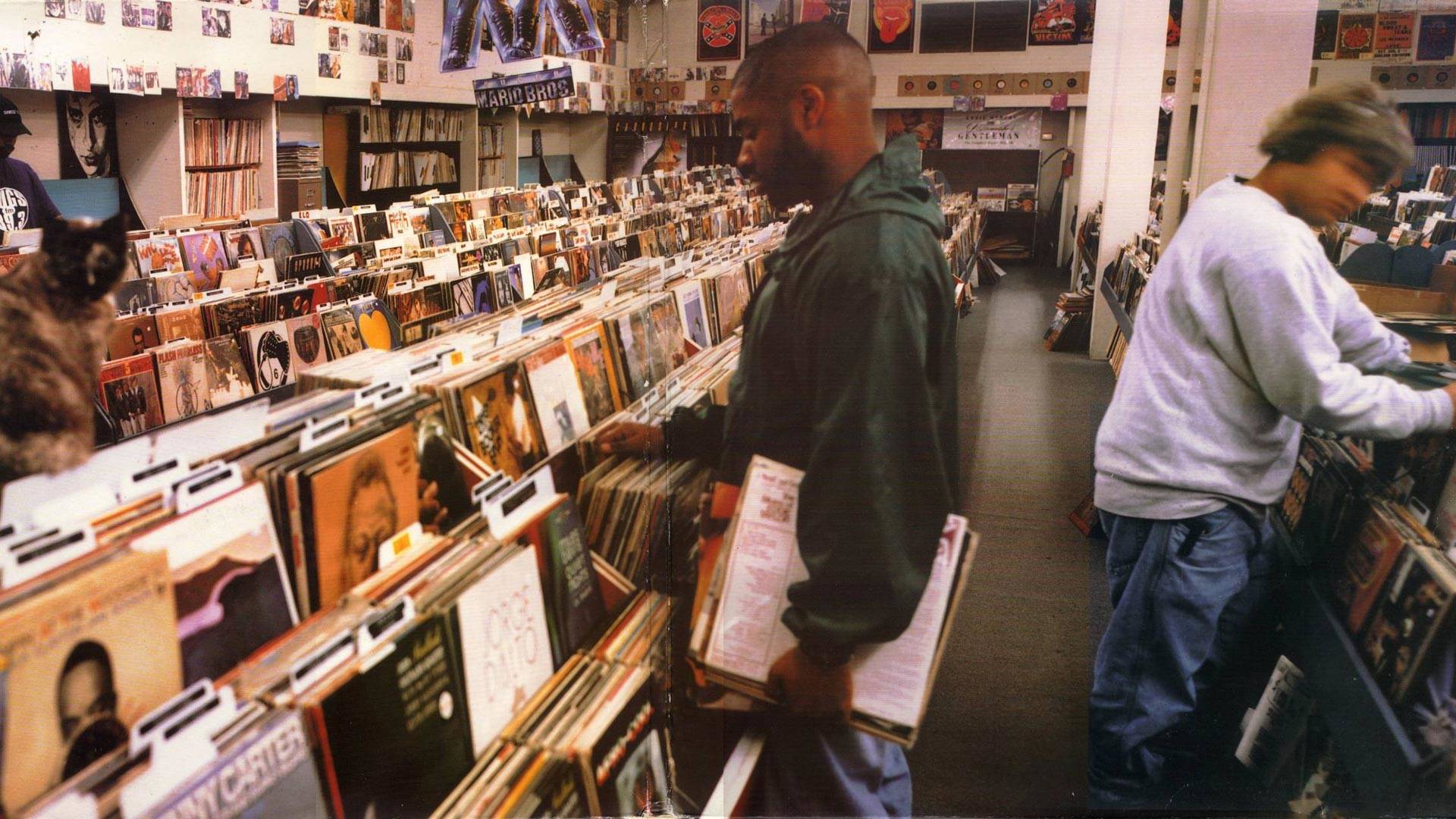 Brian Cross shot the cover for DJ Shadow's 'Endtroducing' at a now-closed record store in Sacramento. B+