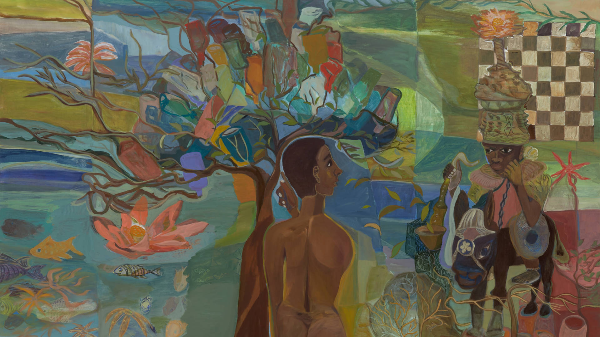 Ficre Ghebreyesus, Detail of 'Nude with Bottle Tree,' 2008. Courtesy of the Estate of Ficre Ghebreyesus
