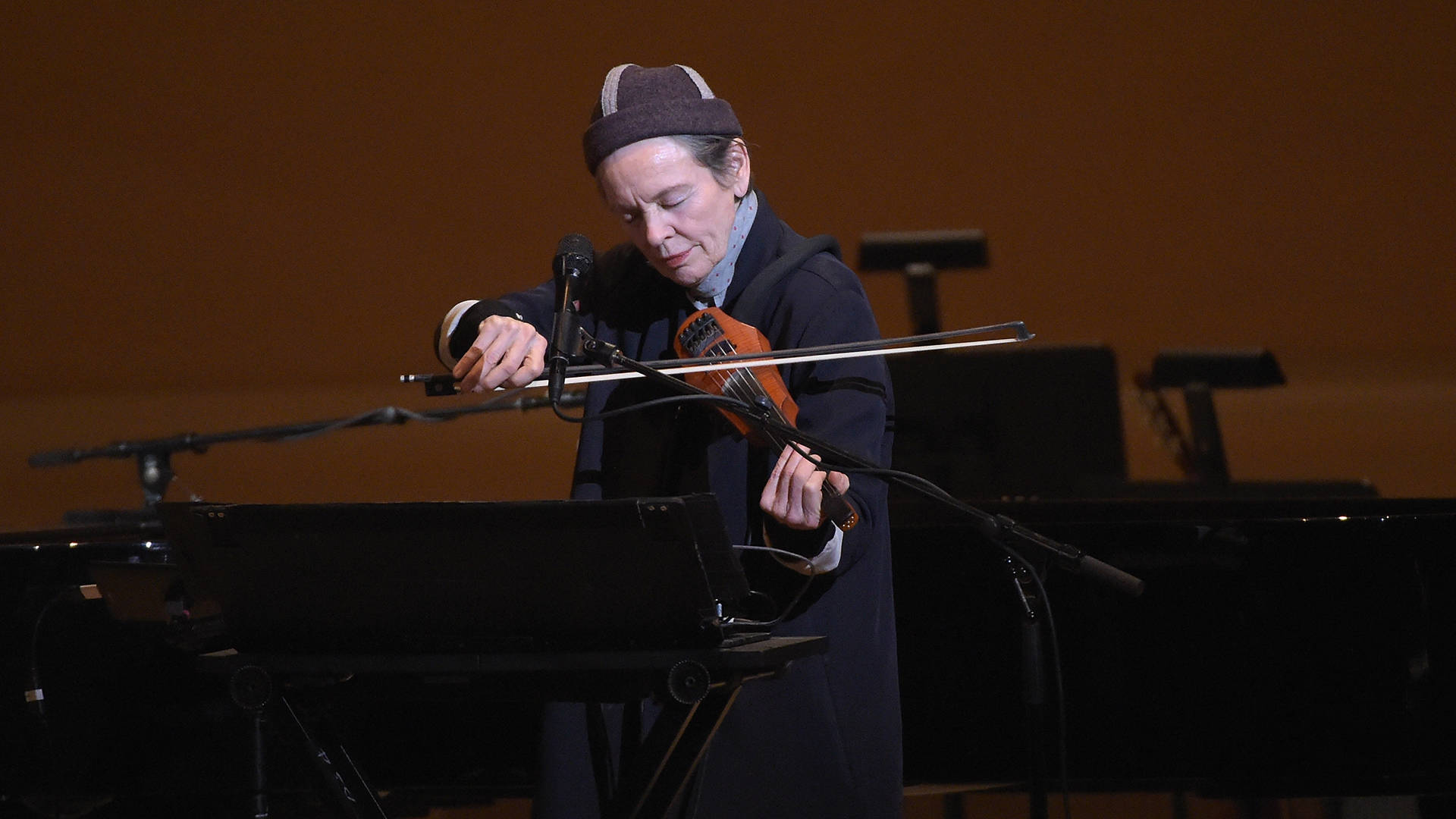 Laurie Anderson performs during the Tibet House US 30th Anniversary Benefit Concert to celebrate Philip Glass's 80th birthday at Carnegie Hall in 2017. Jason Kempin/Getty Images for Tibet House US