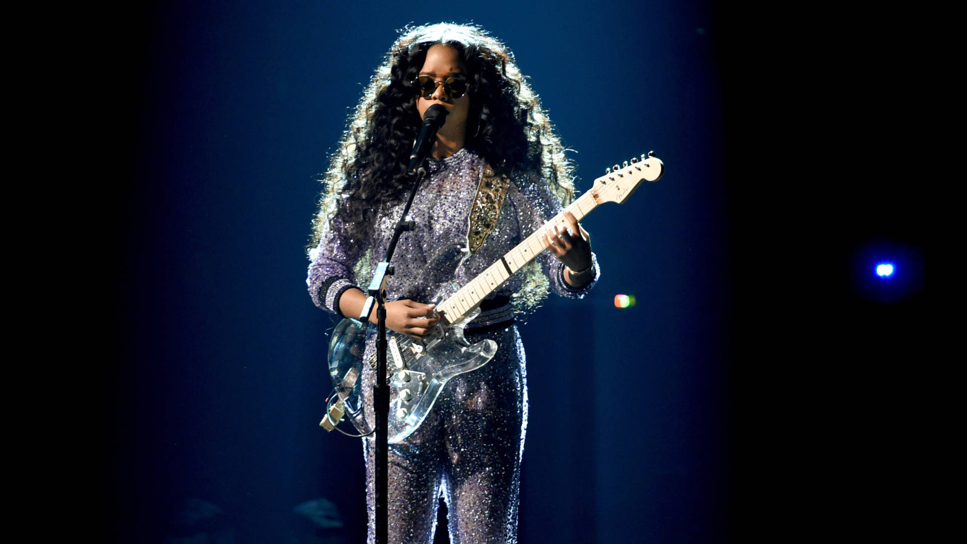 H.E.R. performs onstage during the 61st Annual GRAMMY Awards at Staples Center on February 10, 2019 in Los Angeles, California.  Kevin Winter/Getty Images for The Recording Academy)