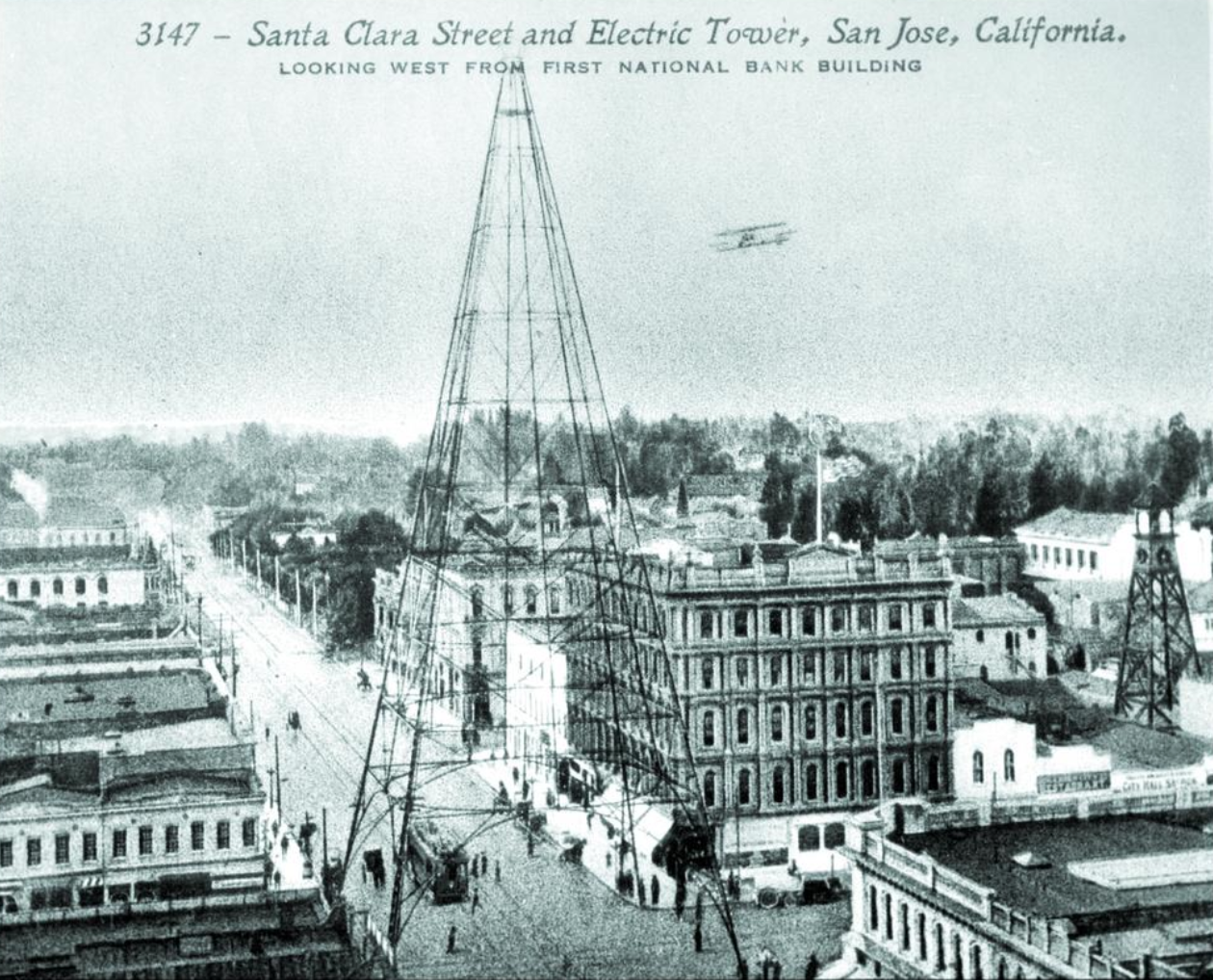 The Electric Light Tower was proposed by the publisher of the San Jose Mercury, the precursor of the Mercury News. In 1881, the tower was a pioneering use of electricity for municipal purposes.