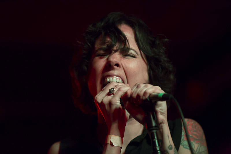Super Unison's Meghan O'Neil belts out powerful post-punk vocals on night two of the 2019 Noise Pop Music and Arts Festival at Bottom of the Hill.