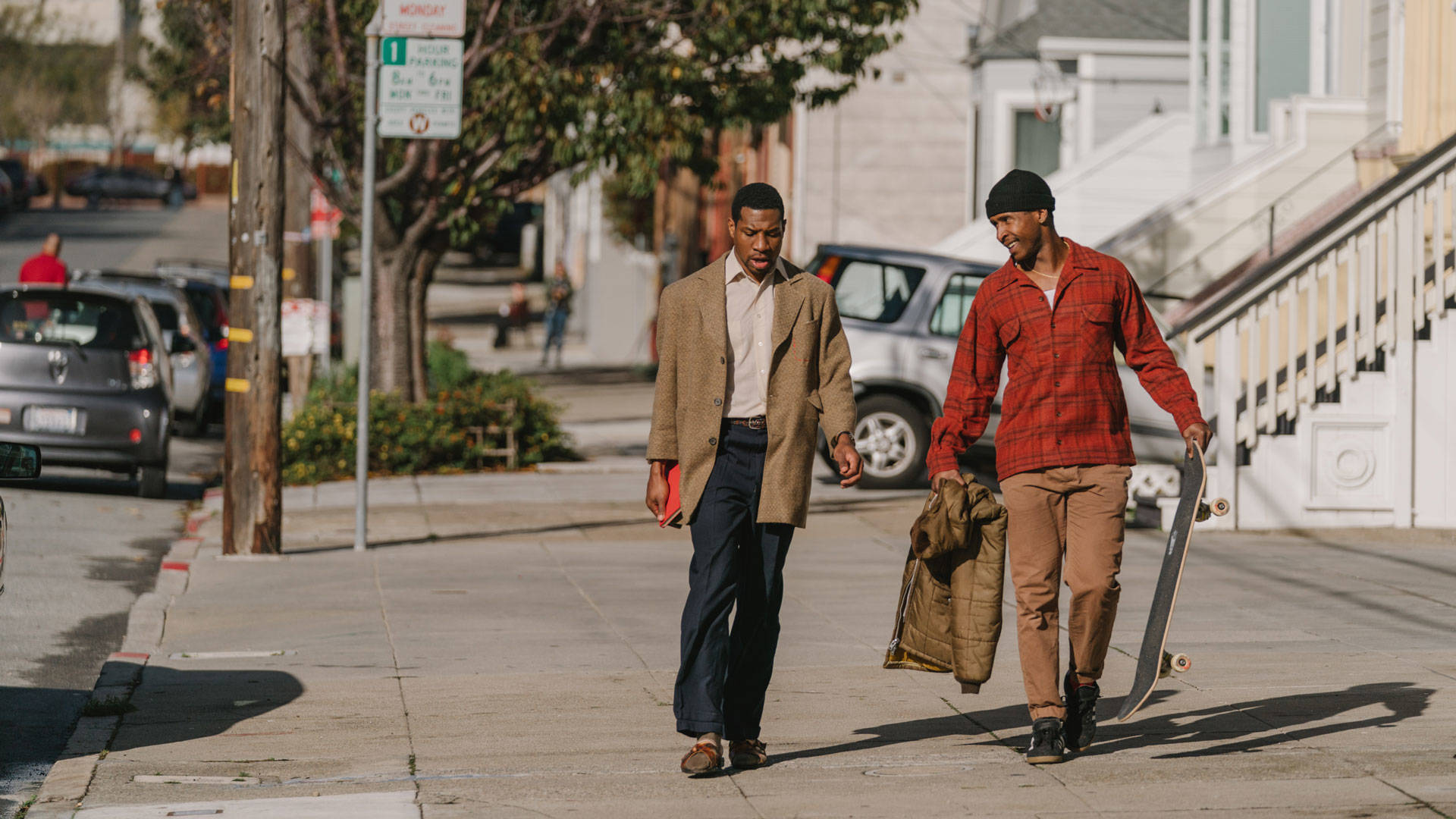 Still from Joe Talbot's 'The Last Black Man in San Francisco,' with Jonathan Majors and Jimmie Fails.
 Photo by Peter Prato; Courtesy of A24