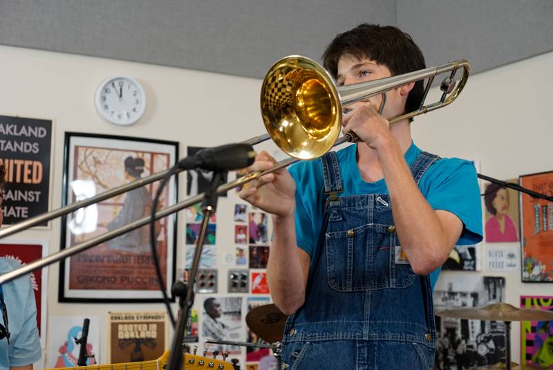 Oliver Tuttle, the student performer you hear playing the trombone in this week's episode.