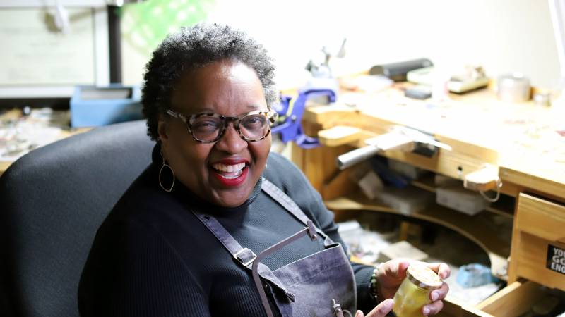 Smith is transitioning her metalwork from jewelry to a fine arts context.