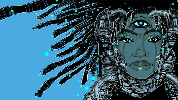 The cover of Ytasha L. Womack's "Afrofuturism: The World of Black Sci-Fi and Fantasy Culture." (John Jennings)