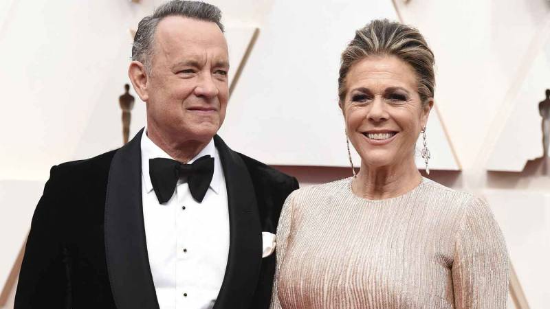 Tom Hanks and Rita Wilson at the Oscars in February. The couple, who are in Australia where Hanks is preparing for a film shoot, announced Thursday they have tested positive for the coronavirus.