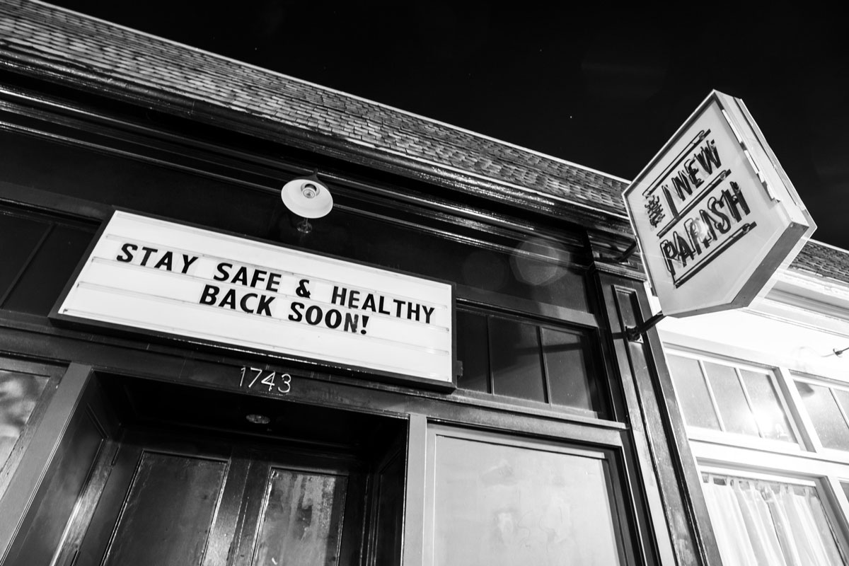 The New Parish in Oakland sits empty as the Bay Area adopts a "shelter in place" policy to curb the spread of coronavirus.