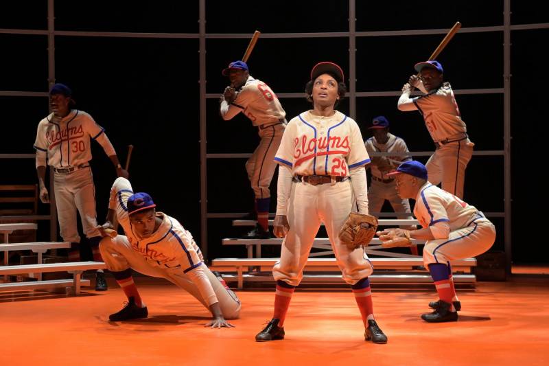 Dawn Ursula in ‘Toni Stone,’ a play at A.C.T.’s Geary Theater about the first woman to play professional baseball. The play closed the morning after opening night due to the coronavirus.