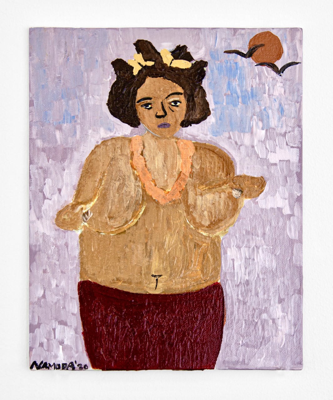 Cassi Namoda, 'Nouricce of Negus, from Abysinnia, posing by the moonlight,' 2020, Acrylic on canvas, 10 x 8 in.