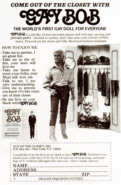 An original ad for the Gay Bob doll.