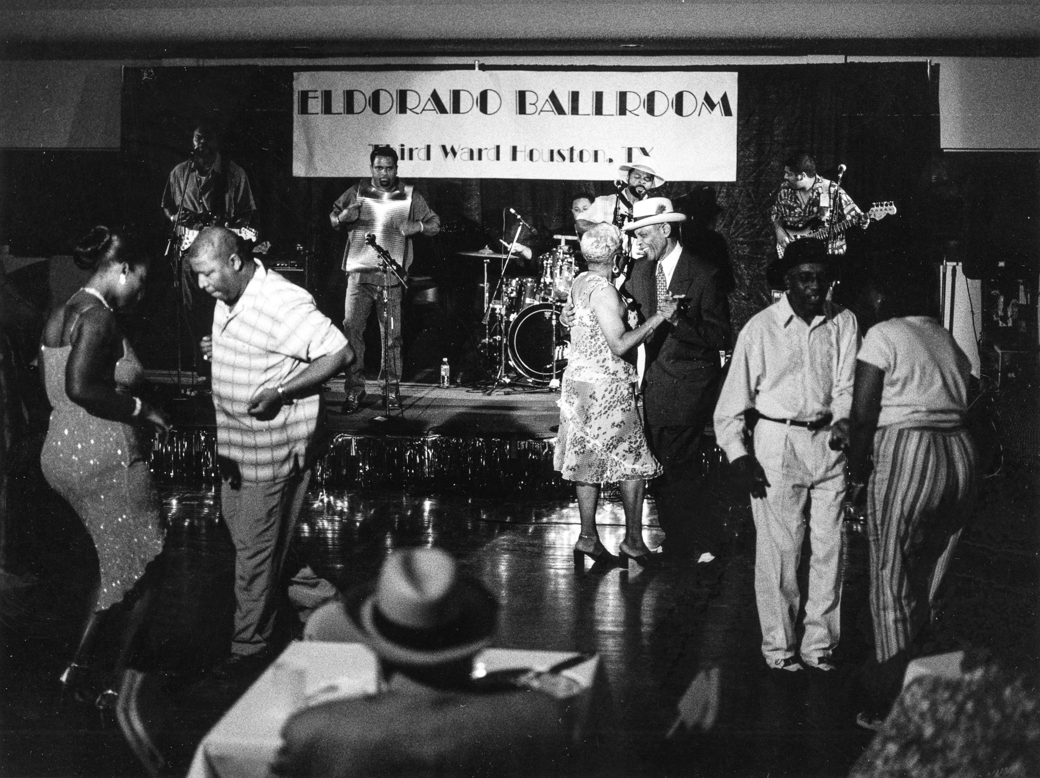 Juneteenth Dance (with Step Rideau and the Zydeco Outlaws), Eldorado Ballroom, Houston, Texas, 2003. (Photograph by James Fraher, from the books "Texas Zydeco" and "Down in Houston: Bayou City Blues" by Roger Wood, University of Texas Press)