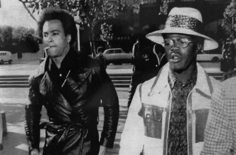 Huey P. Newton and Billy X, archivist for the Black Panther Party, together in the 1980s.