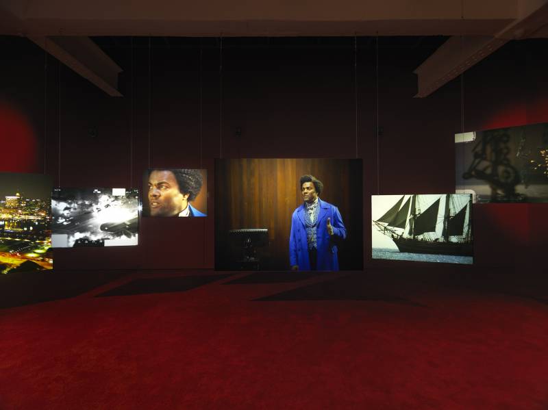 Installation view of Isaac Julien’s 'Lessons of the Hour.' 